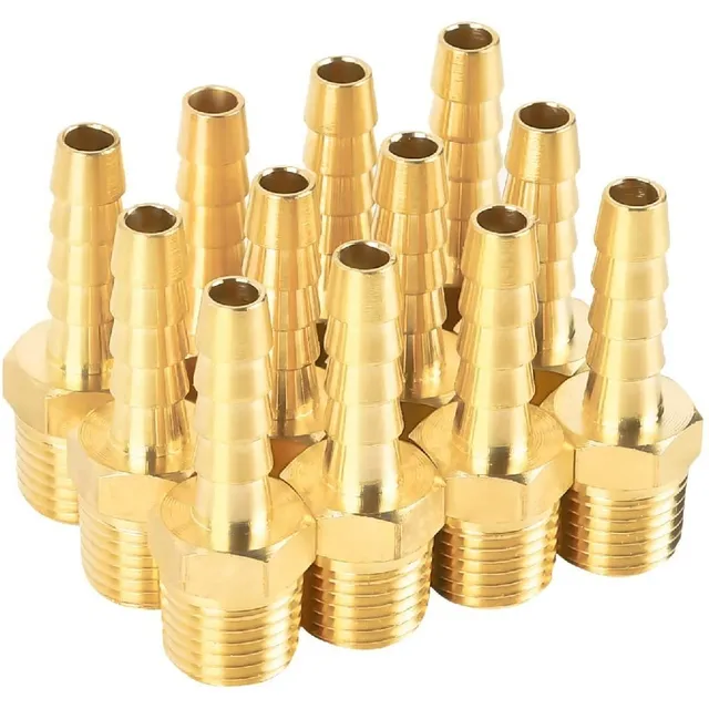 Espiga De Bronce Manguera 1-4 Con Rosca Npt 1-4 Pulgada
