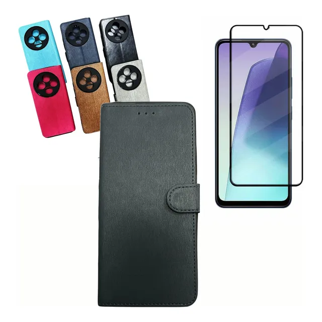 Funda Para Xiaomi Redmi 14c Agenda Flip Case + Vidrio Full