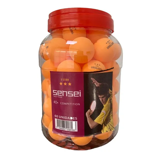 Pelotas De Ping Pong Sensei® 3 Estrellas - Frasco 60 Unid