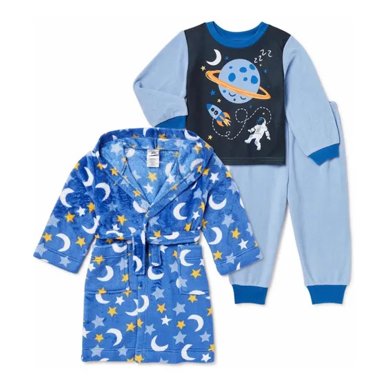 Conjunto De Bata De Baño Y Pijama De Planetas Para Niño