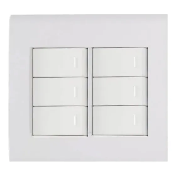 Conjunto Placa 4x4 C/ Interruptor Sêxtuplo Liz ( 6 Teclas )