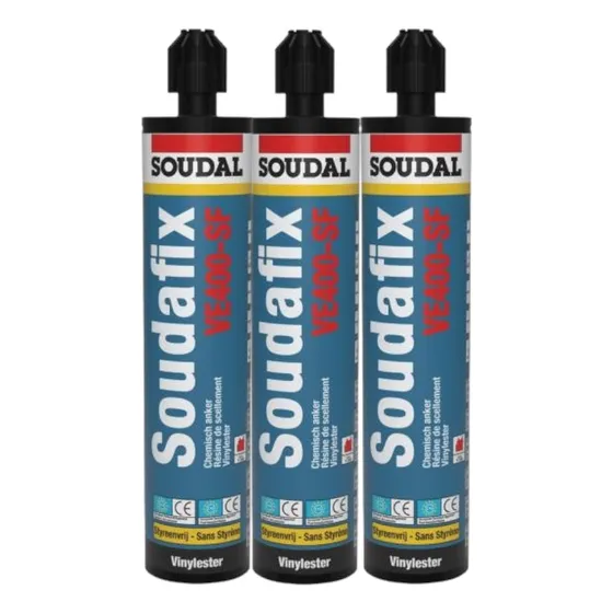 Anclaje Químico Mortero Para Hormigón Soudafix 280ml X3 Uni