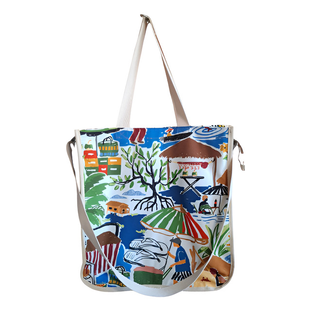 Maxi Bag Farm Estampa Praia Upcycling Alça Transversal Maxi Bag Farm Estampa Praia Upcycling Alça Transversal