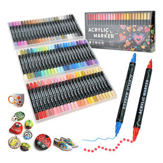 72 Colores Marcadores Plumones Acrilico Punta Pincel Kit 72 Colores Marcadores Plumones Acrilico Punta Pincel Kit