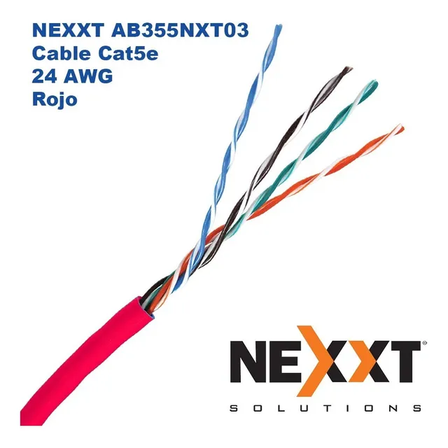 Nexxt Ab355nxt03 - Cable Red Cat5e, 24 Awg, 305m Rollo, Rojo