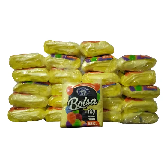 Bolsa De Plástico Poliseda Camiseta Reyma Mini 18x32 25 Kg Color Amarillo