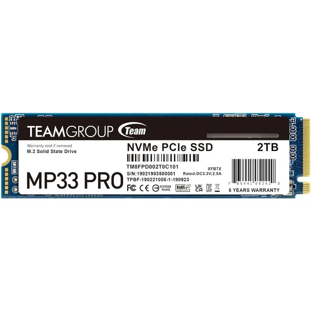 Estado Sólido Interno Ssd Team Group Mp33 Pro Nvme, 2tb