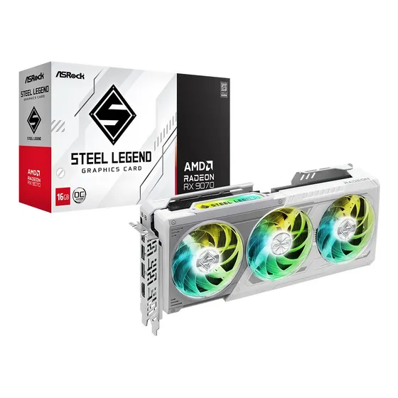 Mercado Livre Gpu Asrock Amd Radeon Rx 9070 Steel Legend 16gb 256bits image