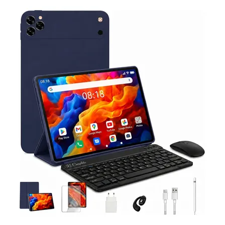 Tablet Pc 10.1 Pol. 6+256gb,12000mah , Kit Brinde Completo Azul-marinho