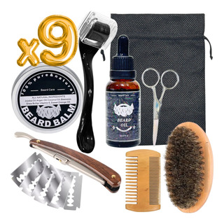 Kit Aseo Y Cuidado Barba Bigote Cuchillas Afeitado Men 9pcs Kit Aseo Y Cuidado Barba Bigote Cuchillas Afeitado Men 9pcs