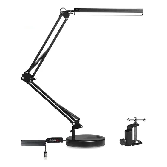 Dapon Lámpara De Escritorio Led Con Brazo Giratoria 360°