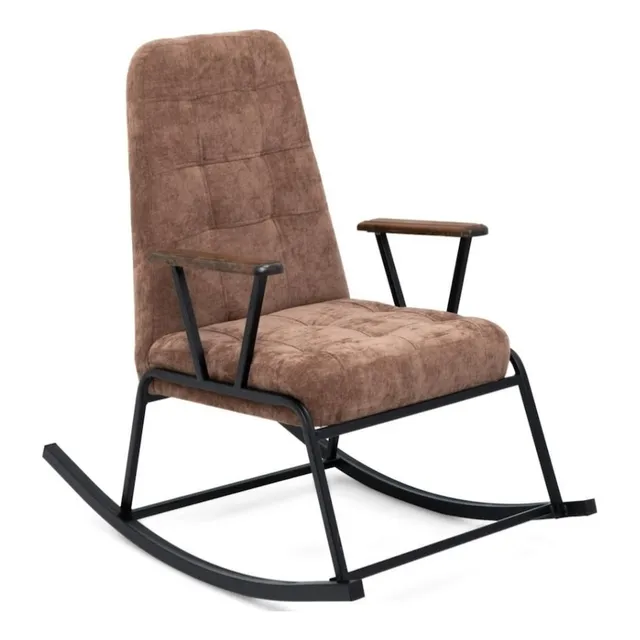 Silla Mecedora Kenia Café Elegante Y Confortable Acojinada