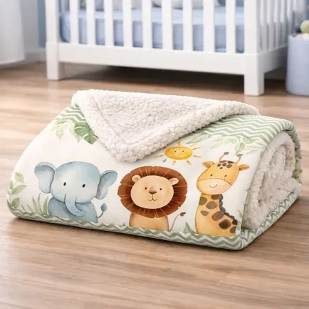 Coberdrom Bebe Com Sherpa Dupla Face 95x75cm Estampado