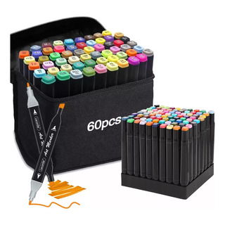 Kit De Marcadores Dibujo Doble Punta De 60 Colores Kit De Marcadores Dibujo Doble Punta De 60 Colores