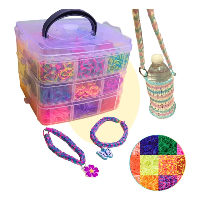 Set Para Hacer Pulseras Valija C/gomitas Cuentas Collares Rz