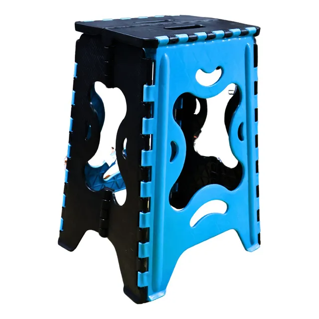 Banco Plegable Grande Portatil Plastico Soporta 120kg 1pz Acabado De La Estructura Mate Color Azul