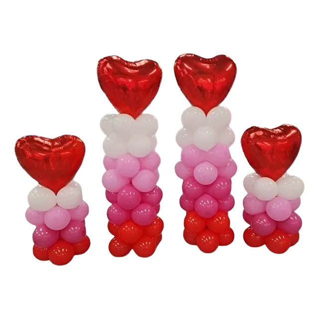 Decoración Columnas De Globos Temática San Valentin