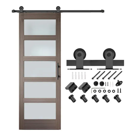 Kit 2mt Para Colgar 1 Puerta Vidrio Corredera Estilo Granero
