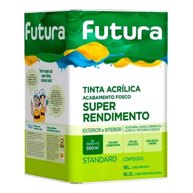 Tinta Acrílica Fosca Futura Standard 18l Cores Sem Odor