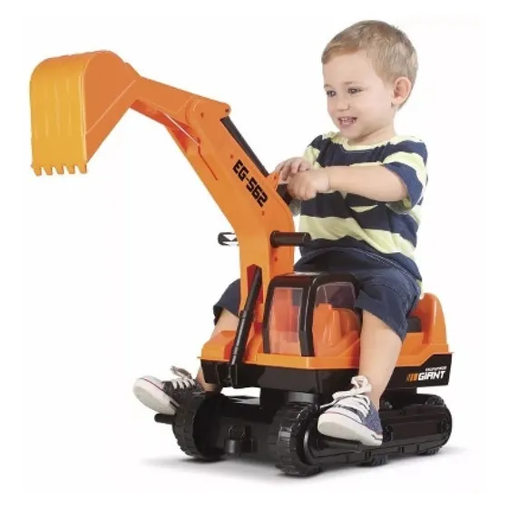 Trator Escavadeira Infantil Gigante - Giant Escavator - Roma Cor Laranja