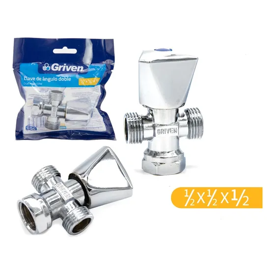 Llave De Arresto Doble 1/2 X 1/2 X 1/2 Griven
