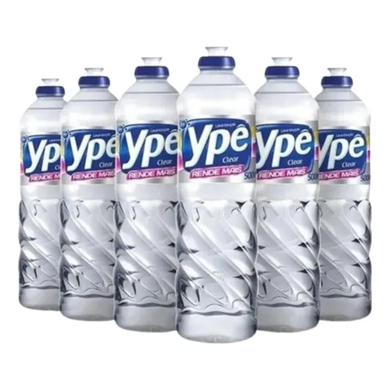 Kit Com 6 Detergente Líquido Ypê Clear 500ml Lava Louças Nf