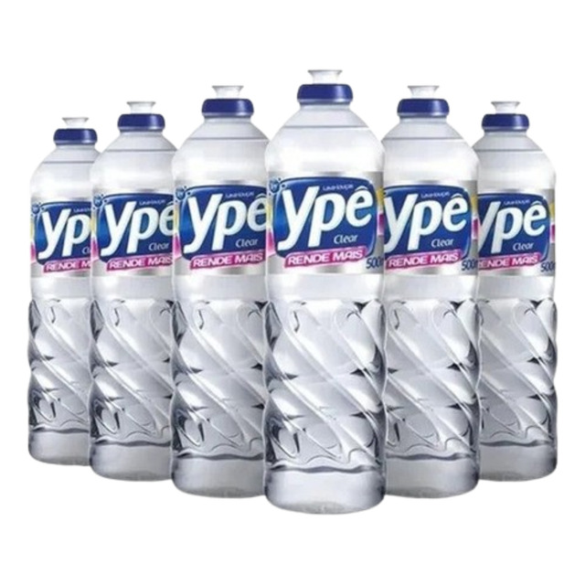 Kit Com 6 Detergente Líquido Ypê Clear 500ml Lava Louças Nf Kit Com 6 Detergente Líquido Ypê Clear 500ml Lava Louças Nf