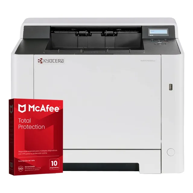 Impresora Kyocera Pa2100cwx + Antivirus Mcafee 10 Dispositiv Blanco
