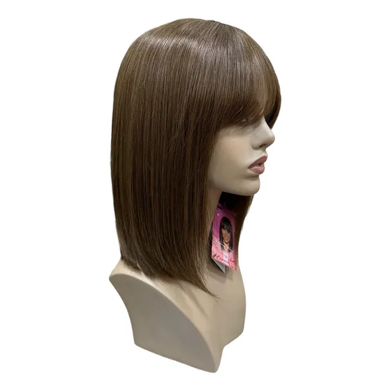 Peluca Oncológica Kosher Castaño Cenizo 100% Cabello Humano