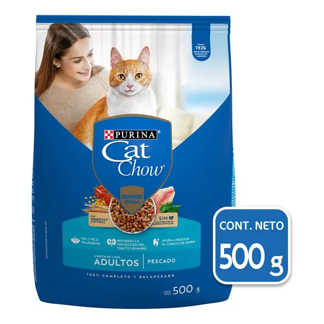 Alimento Para Gato Cat Chow Defense Plus Sabor Pescado 500g