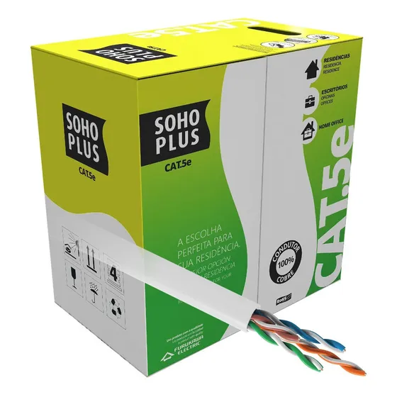Cabo Rede Rj45 U/utp Furukawa Sohoplus Cat5e 305m Branco Cx