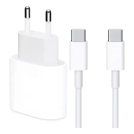 Cargador Original Para iPhone 15/16/17 Apple 20w + C A C 1mt Blanco
