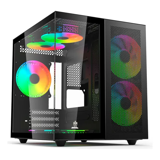 Gabinete Gamer Mizu - Eg820 - Preto - Vidro Temperado 3 Fans