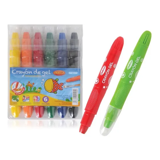6 Crayones De Gel Escolares Acuarelables Y Lavables