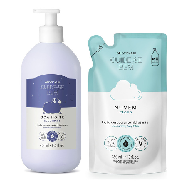 Kit Cuide-se Bem Loção Corporal 400ml + Refil Corporal Nuvem Kit Cuide-se Bem Loção Corporal 400ml + Refil Corporal Nuvem