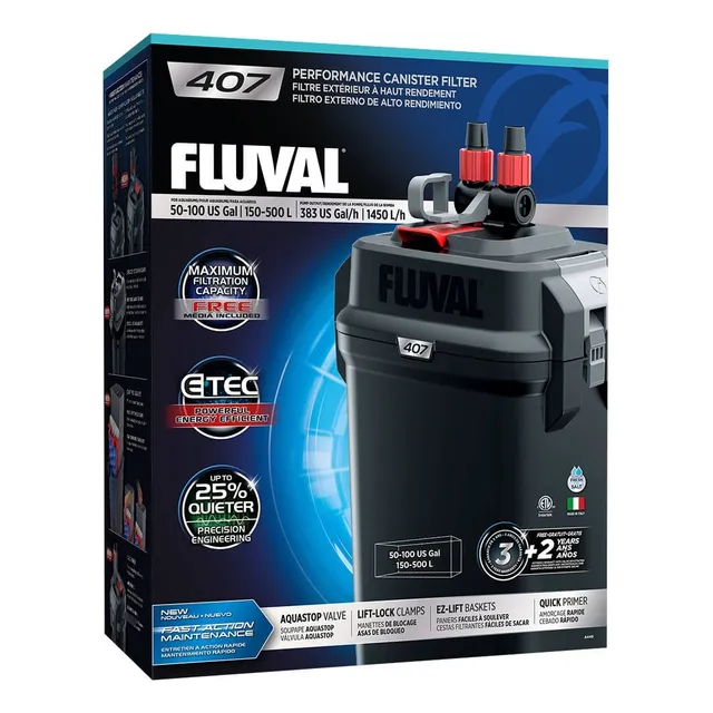 Filtro Externo Canister Fluval 407 Acuarios Hasta 500 Lt