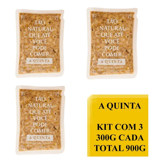Kit 3 Ração Natural A Quinta Light Para Cães 300g- Cada