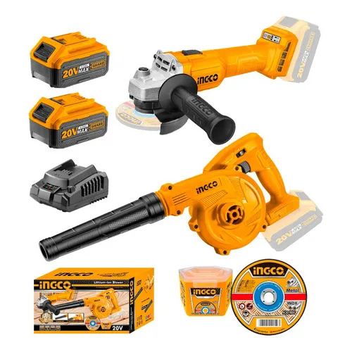 Amoladora Angular 20v + Sopladora + Discos Madera Exteriores