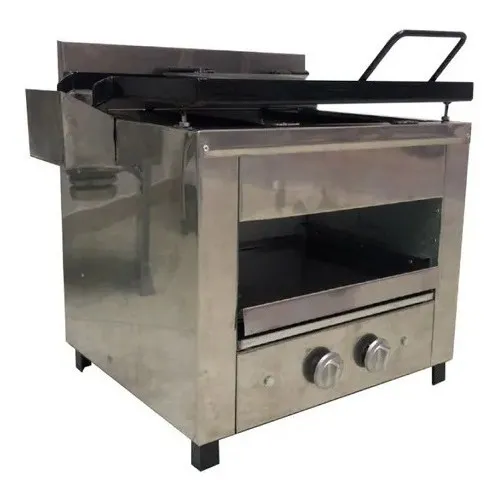 Chivitera Con Plancha Prensa Y Gratinador 2 Quemadores