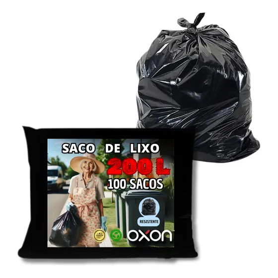 Saco Para Lixo 200 Litros P7 Reforçado Com 100 Unidades