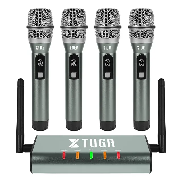 Xtuga Profesional Uhf Micrófono Inalámbrico Rf Af U-f4600 Color Gris Oscuro