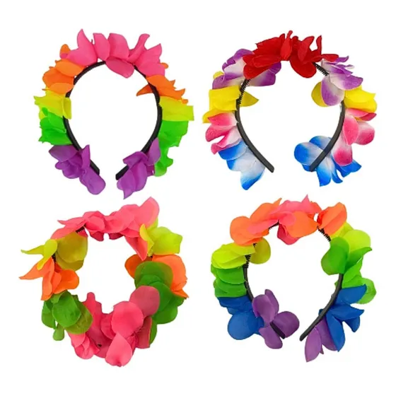 Arditex Vincha Flor Tela Multicolor Cotillon Pack X 100 Und
