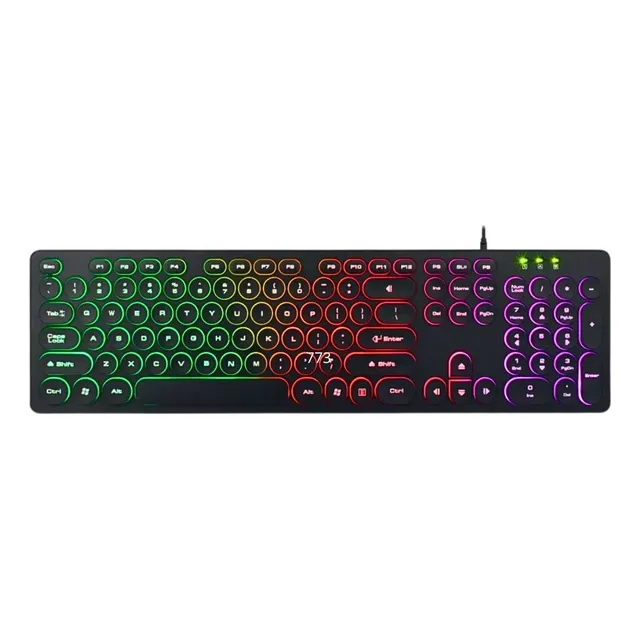 Teclado Gamer Retroiluminado Con Luz Arcoíris Reforzado