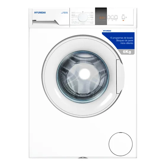 Lavarropas Hyundai Hyev6wmw carga frontal capacidad 6kg blanco