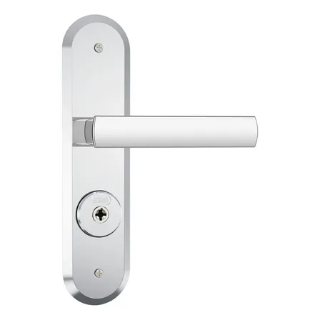 Fechadura Tetra Chave Externa Stam Parma 1800 /35 Cromado Partido Direita/esquerda 40mm Color Inox