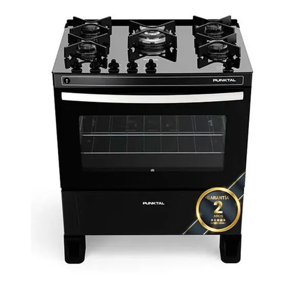 Cocina Punktal Pk-gl5b Glass 5 Color Negro Tipo de conexión Gas envasado