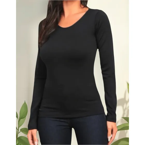 Blusa Térmica Afelpada Chau Frio Básica Forrada P/ Invierno 