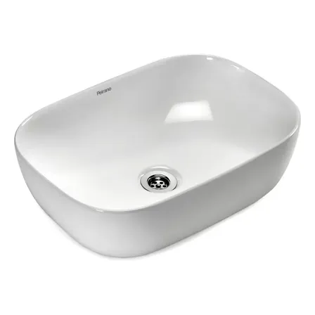 Bacha De Apoyo Para Baño Bch12 Peirano Rectangular 460x320x140 Lavatorio Vanitory Color Blanco Blanca Bano