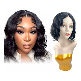 Peruca Lace Wig Micro Pele Curta Ondulada Fibra OrgĂąnica Peruca Lace Wig Micro Pele Curta Ondulada Fibra OrgĂąnica