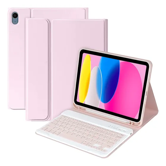 Funda Teclado iPad 10.9puLG 2022 Con Lapiz (rosa)